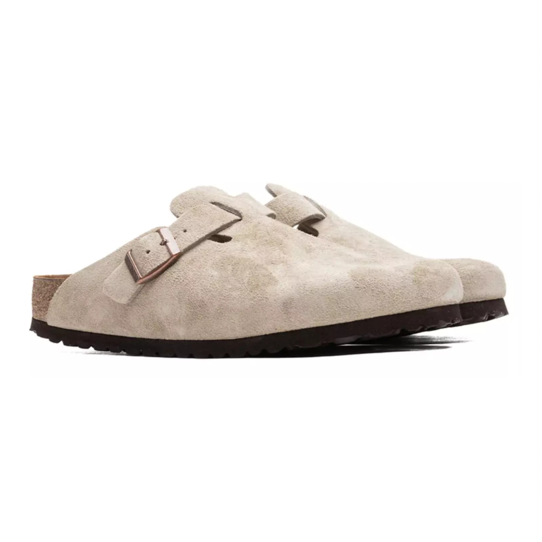 Birkenstock Wide Boston Soft Footbed - Taupe