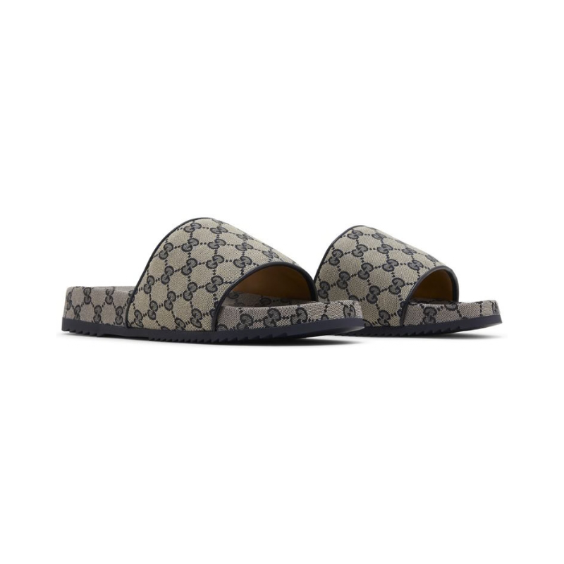 Gucci GG Slide Sandal 'Beige Blue Monogram'